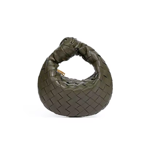 Sac fourre-tout tissé à la main tendance 2025, sac à bandoulière de luxe en cuir PU imprimé pour femme, sac à main décontracté avec poignée nouée - Product Image 3