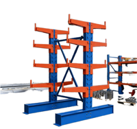 Système de rayonnage cantilever robuste multi-niveaux réglable pour le stockage de matériaux longs en entrepôt et en usine