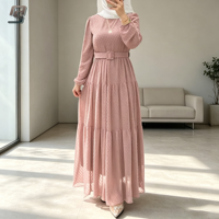 Robes turques et indiennes élégantes et décontractées sur mesure, à manches longues, Abaya unie pour femmes musulmanes