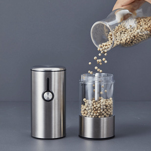 Electric Pepper Grinder Stainless Steel USB Rechargeable Kitchen Seasoning Mill Automatic Grinding For Home Use - Product Image 1