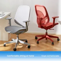 Chaise de bureau/ordinateur moderne et simple en maille, chaise de personnel et d'employés en forme d'arc, dossier, utilisation à domicile, tabouret pivotant réglable