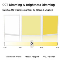 Panel LED CCT Putar Kontrol WIFI Nirkabel 2.4G Canggih 2X2FT 2X4FT Pencahayaan Komersial Backlit Garansi 5 Tahun Berperingkat IP20