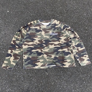 Commercio all'ingrosso con lavaggio acido mimetico colore grafico a tracolla cialda a manica lunga Oversize <span class=keywords><strong>Street</strong></span> <span class=keywords><strong>Wear</strong></span> felpa termica da uomo - Product Image 3
