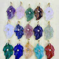 Pendentif cœur en pierre naturelle colorée CH-LAP2069, micro-pavé de zircon multicolore, accessoire cœur, bijoux en gros