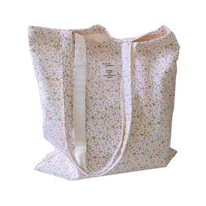 Nouveauté été : Sac fourre-tout en coton grande capacité pour <span class=keywords><strong>femme</strong></span>, imprimé floral frais, style minimaliste, sac à bandoulière en toile brodée ouverte - Product Image 6