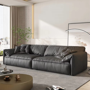 Ensemble de canapés modulaires nordiques modernes Mufang en <span class=keywords><strong>cuir</strong></span> véritable, meubles de salon, <span class=keywords><strong>canapé</strong></span> combiné rembourré en flanelle - Product Image 1
