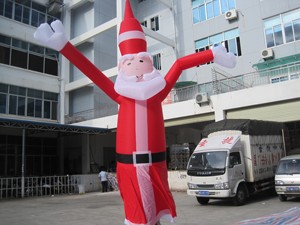 Inflatable Santa <b>Air</b> <b>Dancer</b> & Balloon Waterproof Christmas Event Decoration with Easy Setup Over 12ft Tall - Product Image 2