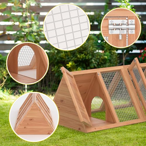 Petit clapier à lapins et cailles <span class=keywords><strong>Cage</strong></span> à lapins en bois pour poulailler pour poulets Fourniture pour petits animaux - Product Image 2