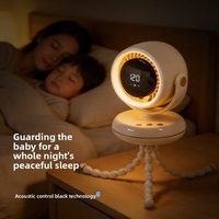 Nouveau ventilateur électrique silencieux de bureau portable USB sans pales, style pieuvre, moteur sans balais, autonomie de 6 à 8h, affichage numérique en anglais