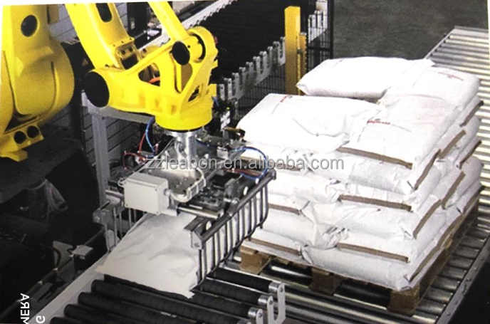 Flour Mill Use Full Automatic Robot Bags Online Palletizer Stacking with Conveyor System Packing Machine