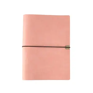 Benutzer definierte hochwertige rosa PU Leder Daily Agenda Planer Loose Leaf Travellers Journal