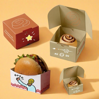 Botes à dessert personnalisées pour rouleaux à la cannelle boîtes rouleau à gâteau alimentaire à emporter cajas para pastel friandises boîte d'emballage de boulangerie à emporter