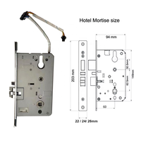 Serrure intelligente en alliage d'aluminium pour hôtel, avec logiciel de gestion hôtelière et encodeur de cartes MF, avec clé mécanique
