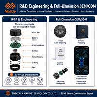 TPMS Eksternal 2 Roda BLE5.4 Deteksi Kebocoran Lambat Tahan Air IP67 Baterai Dapat Diganti Akurasi Tinggi ±2.5kPa Grosir Kustom dalam Jumlah Besar