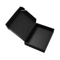 Caja de Cartón Corrugado Plegable para Envíos, Ecológica, Reciclable, Negra Mate, de Lujo para Comercio Electrónico, con Impresión de Logotipo Personalizado