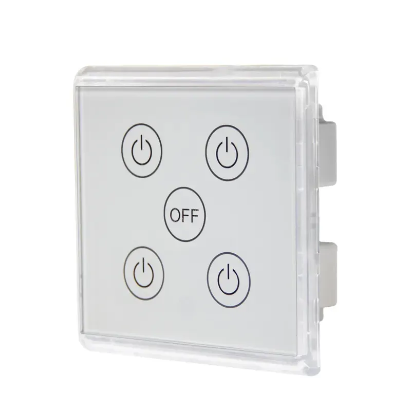 Branco 4 Gangs Touch Wall Switch Smart Light Switch Painel De Vidro