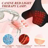 Attelle de genou durable et portable pour chien avec thérapie par lumière rouge, boucle de collier, pour la guérison des lésions du ligament croisé arrière (LCA) et de l'arthrite, protection des pattes arrière pour animaux de compagnie