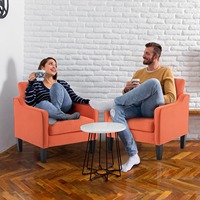 Fauteuil d'appoint en cuir PU de style Mid-Century Modern avec accoudoirs incurvés, chaise de lecture rembourrée pour salle à manger, salon, chambre, appartement, bureau