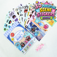 Autocollants de scène miniature 3D personnalisés, livre d'autocollants de monstres mignons de dessins animés pour enfants, éducation émotionnelle