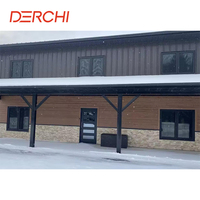 DERCHI NFRC USA Standard Résidentiel Triple Vitrage Mince Fenêtres À Battants Impact D'ouragan Moderne Cadre Étroit Fenêtres En Aluminium