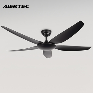 Aier hiện đại thông minh 56 inch 5 Blades Đen DC động cơ LED Đèn Trần và điều khiển từ xa cho nhà phòng khách hoặc phòng ngủ - Product Image 1