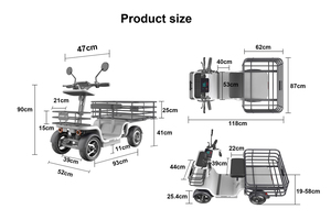 Scooter électrique puissant à 4 roues <span class=keywords><strong>avec</strong></span> moteur à engrenages 250W, <span class=keywords><strong>porte</strong></span>-bagages extensible, maniabilité facile, véhicule adapté aux espaces étroits - Product Image 6