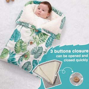 Manta de algodón de lana cálida para invierno para cochecito de bebé, fundas para cochecito, mantas envolventes, cochecito de bebé, <span class=keywords><strong>saco</strong></span> de dormir, manta - Product Image 5