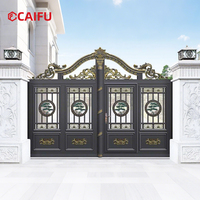 Porte d'entrée coulissante à double battant en alliage d'aluminium de style européen moderne, adaptée aux cours et villas extérieures