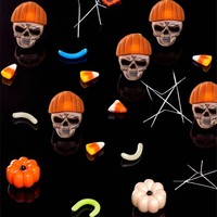 Halloween Außendekoration Gruseliger Kürbis Hängende Horror-Dekoration Geister-Skelette 10-LED-Lichterkette 165cm Modern Batteriebetrieben