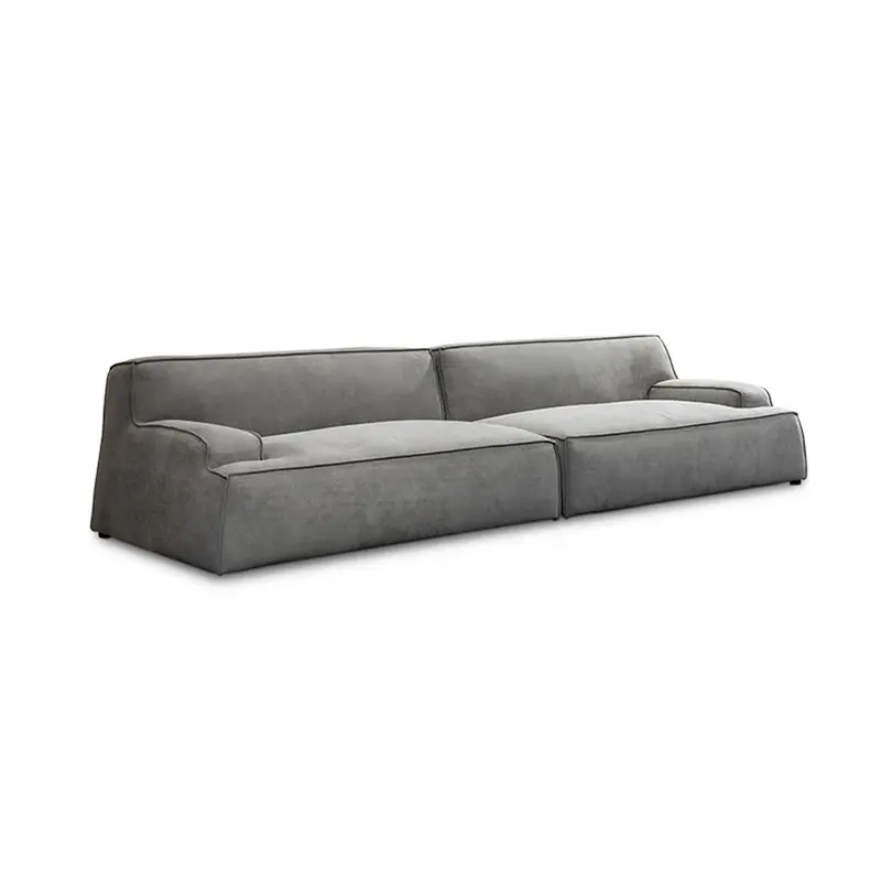 Contemporary Italian Grey Genuine Leather Furniture Sofa Set Cheap Living Room Sofa Couch Sofa Set For Home