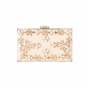 Pochette elegante en <b>satin</b> a motif de pierresideale comme cadeau de mariage ou pour les occasions speciales - Product Image 1