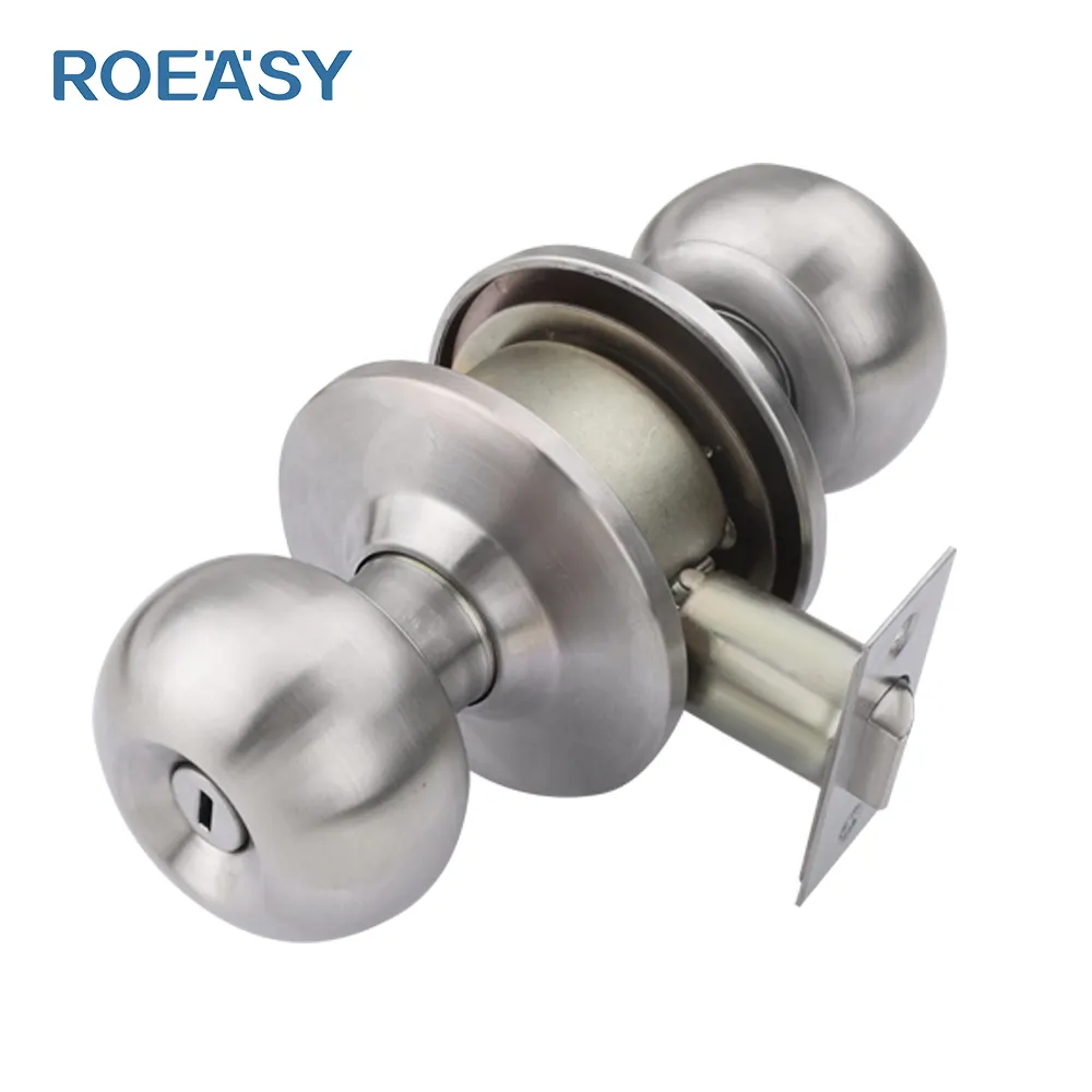 Roeasy 2023 Knobset Tubular bloqueio ET/BK/PS barato botão redondo ANSI Grade3 moderna fechadura da porta