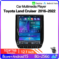 Lecteur multimédia de voiture Android à écran vertical de 12,1 pouces pour Toyota Land Cruiser 2016-2022, radio de voiture avec navigation GPS