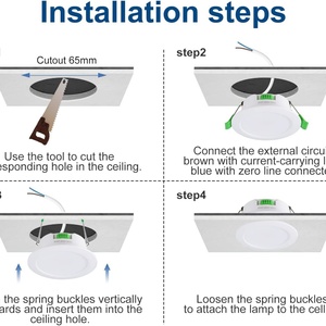 1PCS Spot LED encastré ultra-plat pour plafond, 3 CCT sélectionnables, 9W, blanc, pour salle de bain, cuisine, salon - Product Image 3
