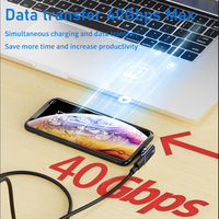 Adaptador USB C 90 grados 100W cargador de carga rápida 40Gbps 8K60HZ convertidor de Cable magnético tipo C para Macbook Pro Salida de CC