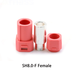 Высокотоковый адаптер Amass красно-черный AS250-M/AS250-F, разъем SH8.0-M/F с медным серебряным покрытием, 125А 600В, штекер/гнездо - Product Image 2