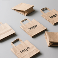 Sacs en papier kraft blanc et brun en gros, impression de logo personnalisée, sacs d'emballage pour farine de blé et de maïs, sacs en papier alimentaire pour pain