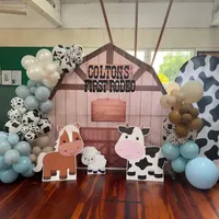 Arche de bienvenue rustique style ferme 7x7 pieds, cadre en aluminium robuste 32 mm, décoration de fête champêtre
