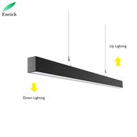 Luminaire suspendu de bureau moderne, éclairage double face haut et bas, luminaire suspendu LED, lustre linéaire LED suspendu