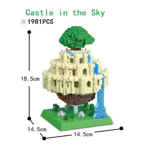 Mini Blocks Luxury Cartoon Building Toy Castle In The Sky Mini Juguetes for Kids Gift Anime Girl Present Birthday Christmas