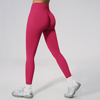 Legging de yoga taille haute couleur pêche unie, effet gainant fessier et ventre, écologique, respirant, léger, séchage rapide, ajusté