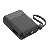 Batteries externes tendance haute capacité 10000 mAh 2-en-1 avec charge rapide PD 22,5 W, câble intégré et écran LED numérique pour iPhone