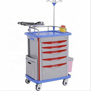 Ziekenhuis <span class=keywords><strong>Abs</strong></span> Plastic Geneeskunde Crash Winkelwagen Emergency <span class=keywords><strong>Trolley</strong></span> Medische Emergency Kar Met Iv Pole - Product Image 5