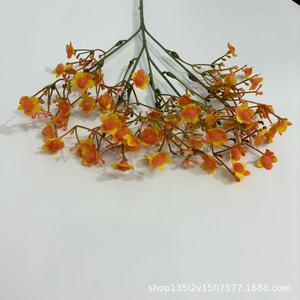 Flores Artificiales Qiye, Flor de Aliento de Bebé Naranja de Seda, Decoración Moderna para Bodas y Hogar, Estilo Instagram - Product Image 5