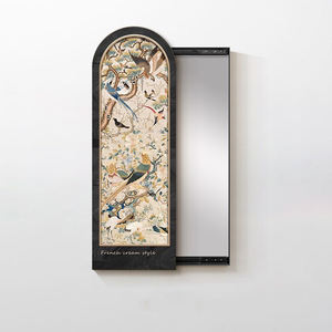 กระจกบานเลื่อนลายร้อยนก ขนาด 150x50x3.36 ซม. ของตกแต่งทางเข้า กระจกเต็มตัวแบบซ่อน กระจกแต่งตัวสไตล์วินเทจฝรั่งเศส - Product Image 4