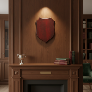 Targa Crest Mahogany Shield 200x280x15mm, Design Elegante Senza B - Product Image 3