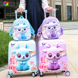 <span class=keywords><strong>Maleta</strong></span> de Viaje Infantil con Diseño de Ciervo Rosa - <span class=keywords><strong>Maleta</strong></span> Rígida de Dibujos Animados con Ruedas Suaves para Viajes de Niños - Product Image 6