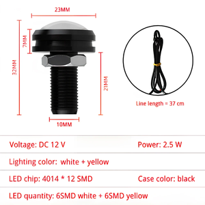 Car Eagle Eye Light 23mm 4014 12SMD Dual Color Turn Signal Daytime Running Light Spot Lamp Backup Motorcycle Parking Lamp DRL - Product Image 3