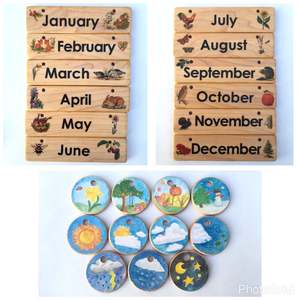 Amazon es mejor-venta 2020 Casa de calendario-Calendario de madera calendario permanente <span class=keywords><strong>mapa</strong></span> del <span class=keywords><strong>tiempo</strong></span>-Waldorf Montessori de c - Product Image 2