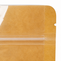 Pochette autoportante en papier kraft brun écologique de qualité alimentaire avec fenêtre et fermeture éclair refermable